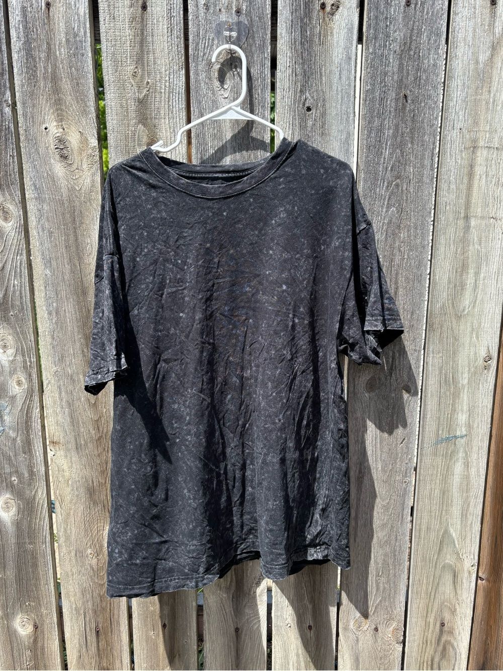 Victoria's Secret Unisex Black Mineral-Wash Crew Tee